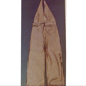 Fashion Nova Metallic Pin-strip Disco Jumpsuit